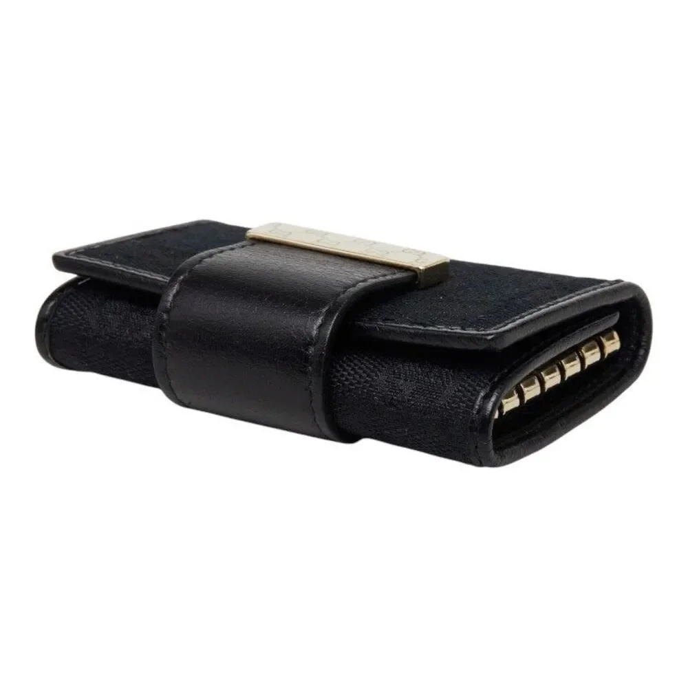 Gucci GG Canvas Logo Plate Key Case